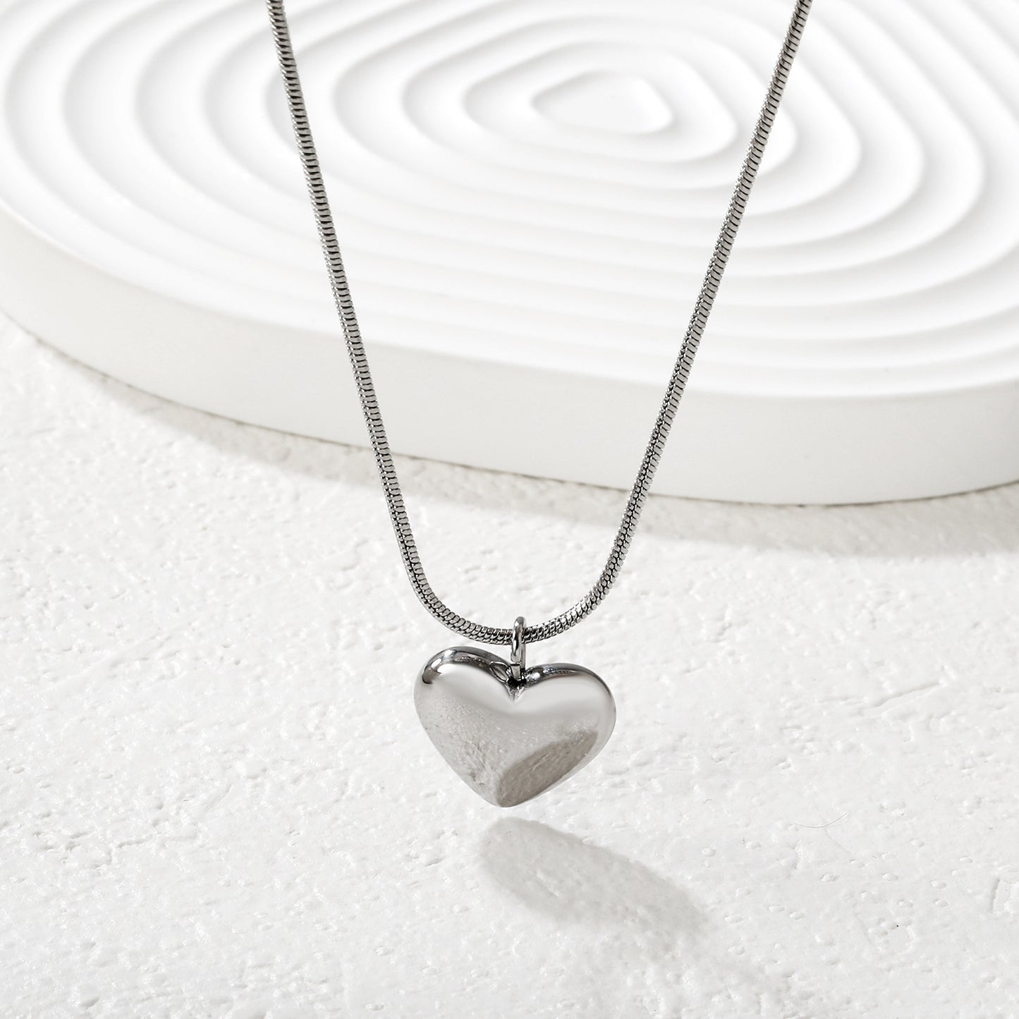 Wholesale 304L Stainless Steel Heart Necklace - 40+5cm Chain