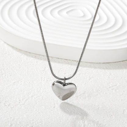Wholesale 304L Stainless Steel Heart Necklace - 40+5cm Chain