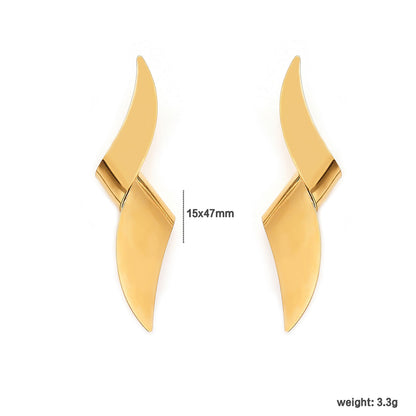 Bulk PVD Gold & Silver Sculpted Bionic Wing Stud Earrings