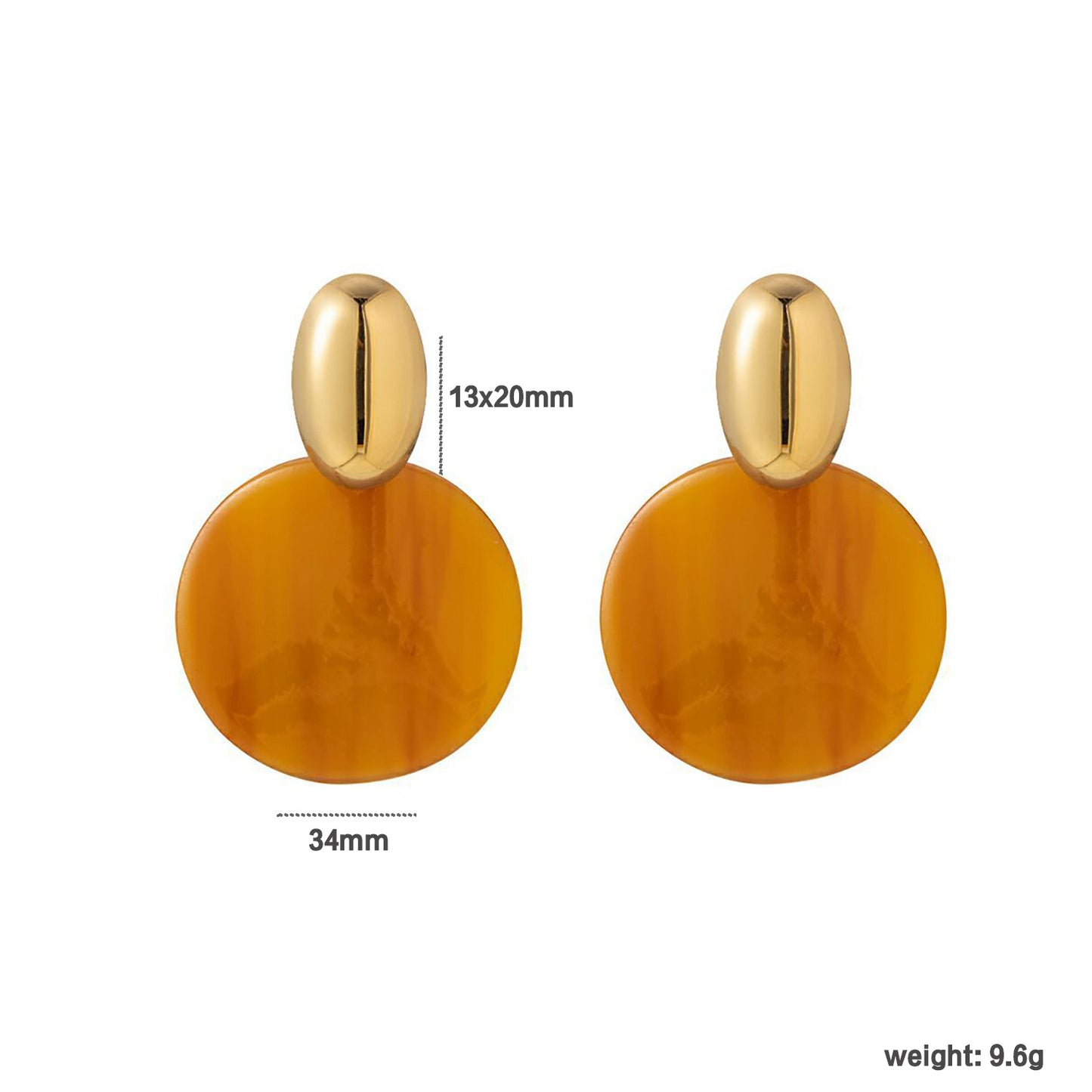 Minimalist Colorful Round Disc Earrings Stainless Steel Tarnish-Free