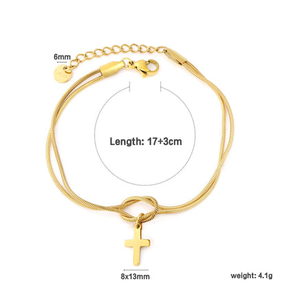 18K Gold Stainless Steel Knotted Double Snake Bracelet