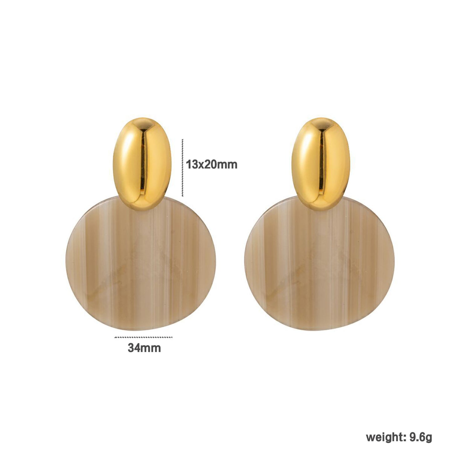 Minimalist Colorful Round Disc Earrings Stainless Steel Tarnish-Free