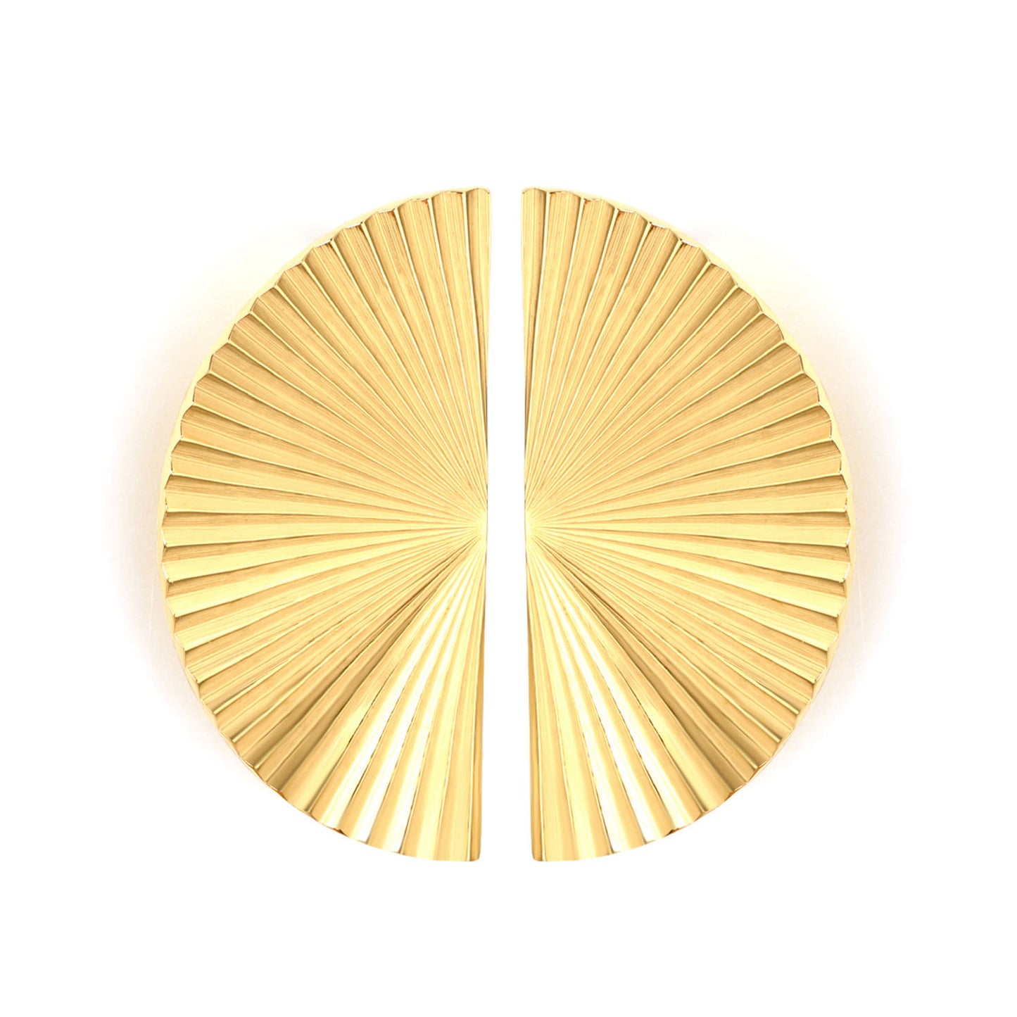 Minimalist Sunray Pleated Statement Earrings Stainless Steel Waterproof