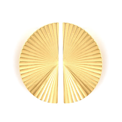 Minimalist Sunray Pleated Statement Earrings Stainless Steel Waterproof