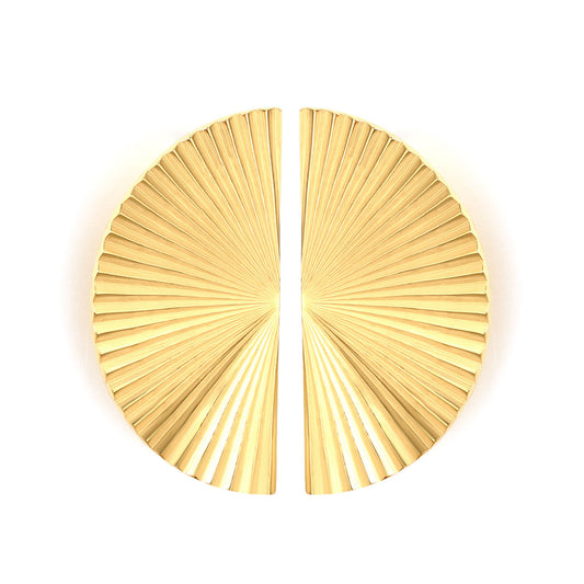 Minimalist Sunray Pleated Statement Earrings Stainless Steel Waterproof