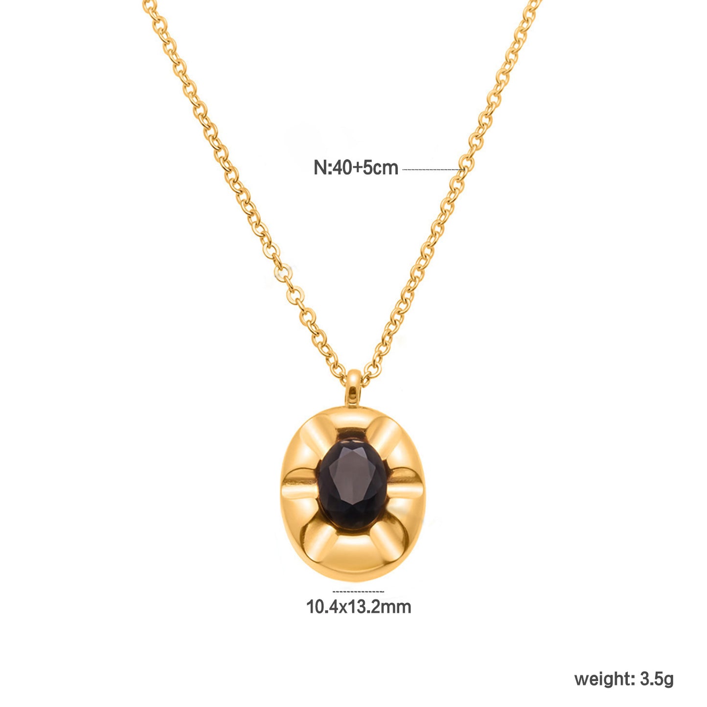 Light Luxury Black Agate Flower Necklace Stainless Steel Waterproof