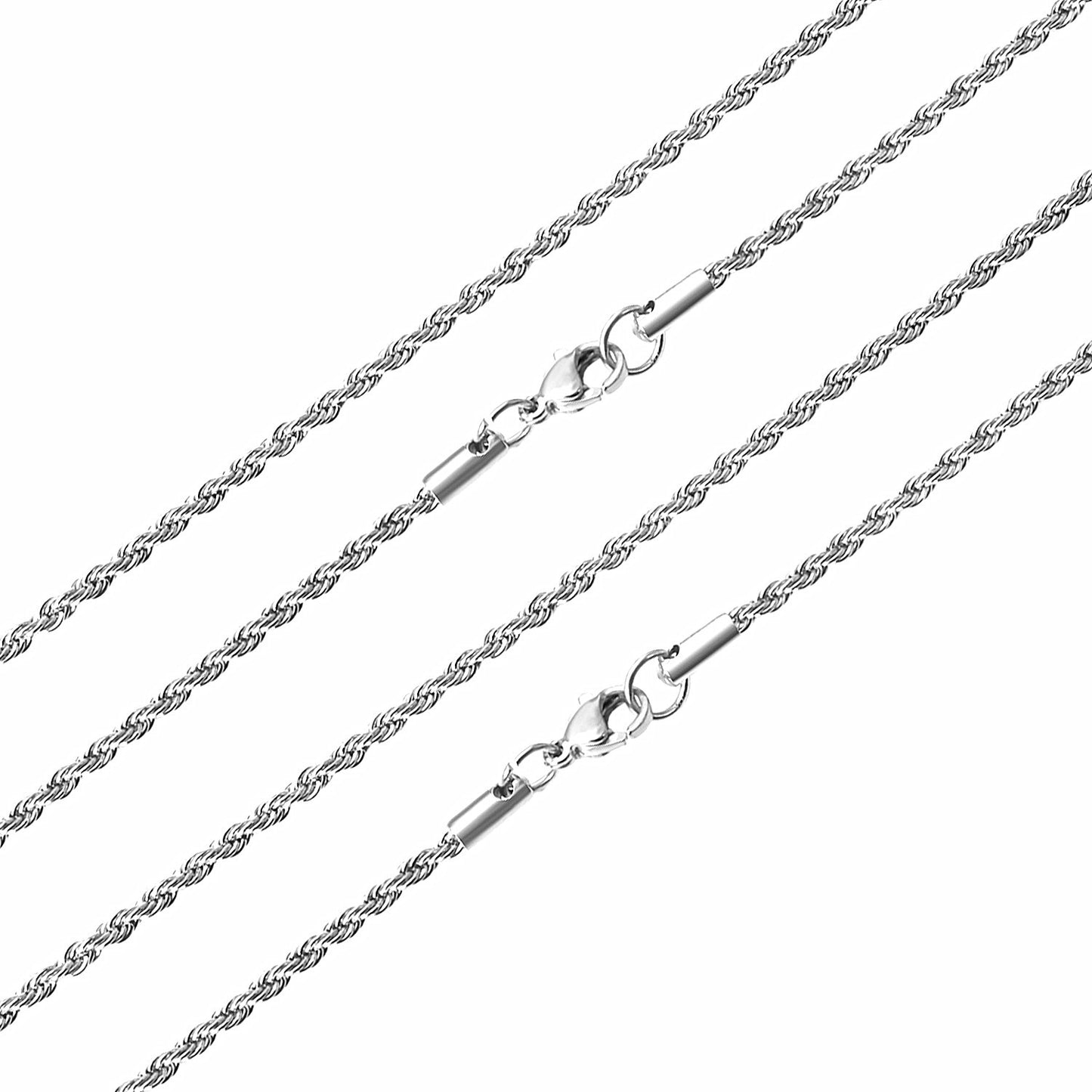 10pcs Silver - Tone Braided Chain Collection with Distinct Clasps