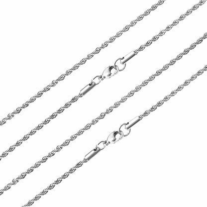 10pcs Silver - Tone Braided Chain Collection with Distinct Clasps
