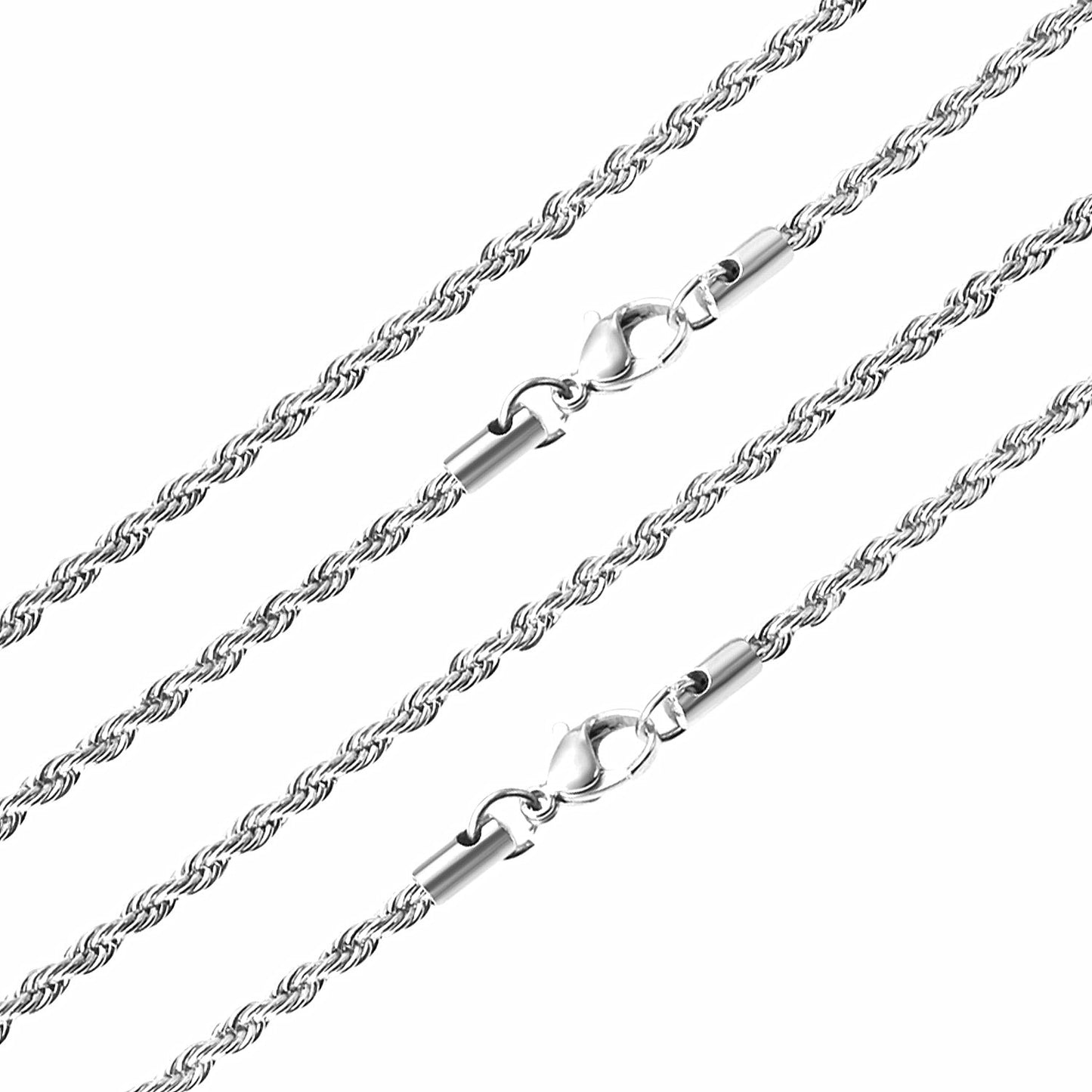 10pcs Silver - Tone Braided Chain Collection with Distinct Clasps