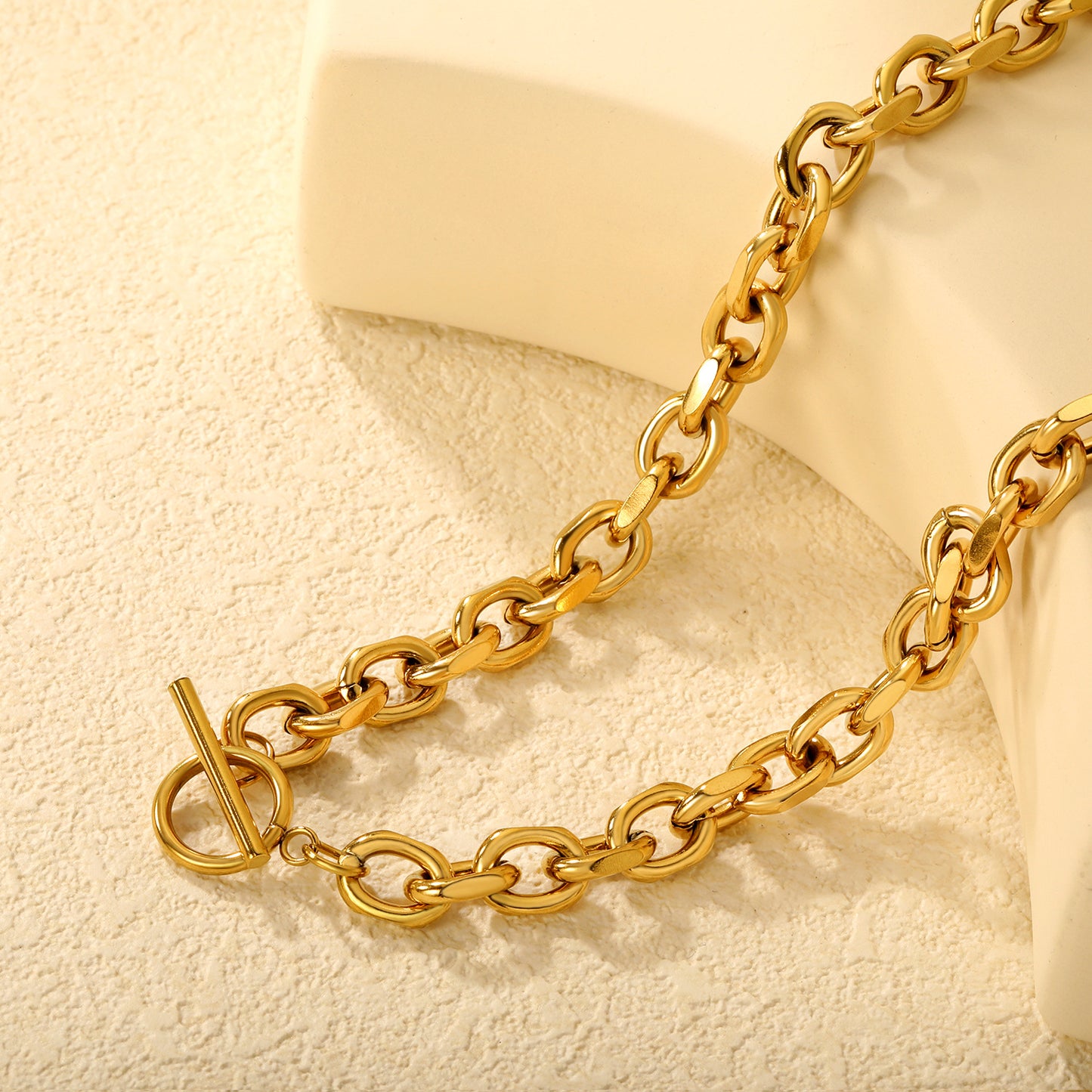Wholesale 304L Stainless Steel Heavy OT Buckle Necklace