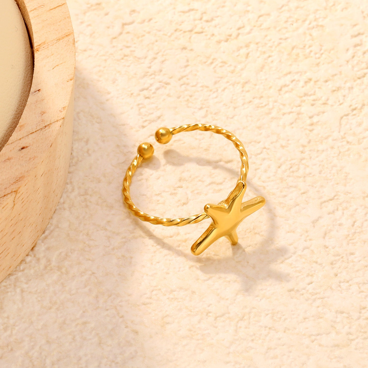 Summer 304L Stainless Steel Starfish Ring | Waterproof Beach Jewelry