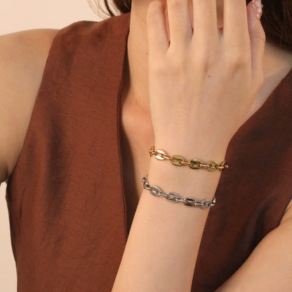 Bulk PVD Gold Sculpted Anchor Link Maritime Statement Bracelet