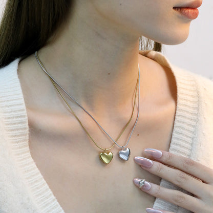 Wholesale 304L Stainless Steel Heart Necklace - 40+5cm Chain