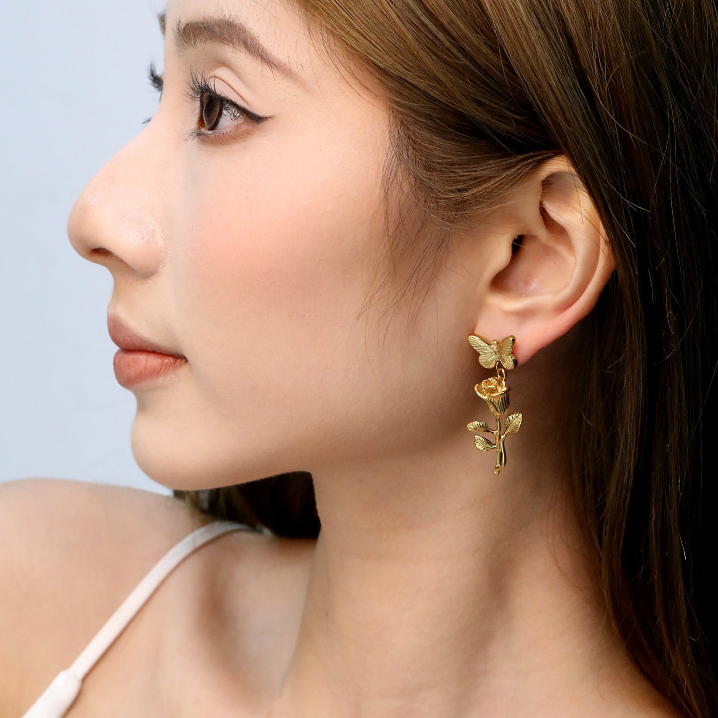 Vintage Floral & Butterfly Motif Earrings Stainless Steel Waterproof