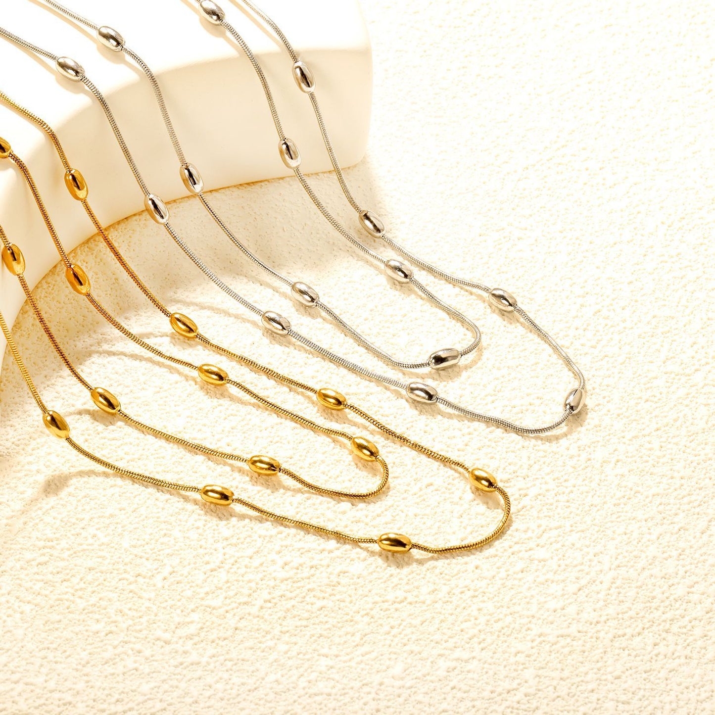 Minimalist 304L Stainless Steel Long Layered Necklace