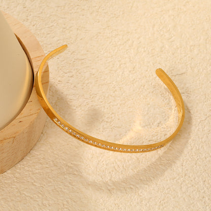 Bulk PVD Gold Bold Double-Layer Wide Domed Open Bangle