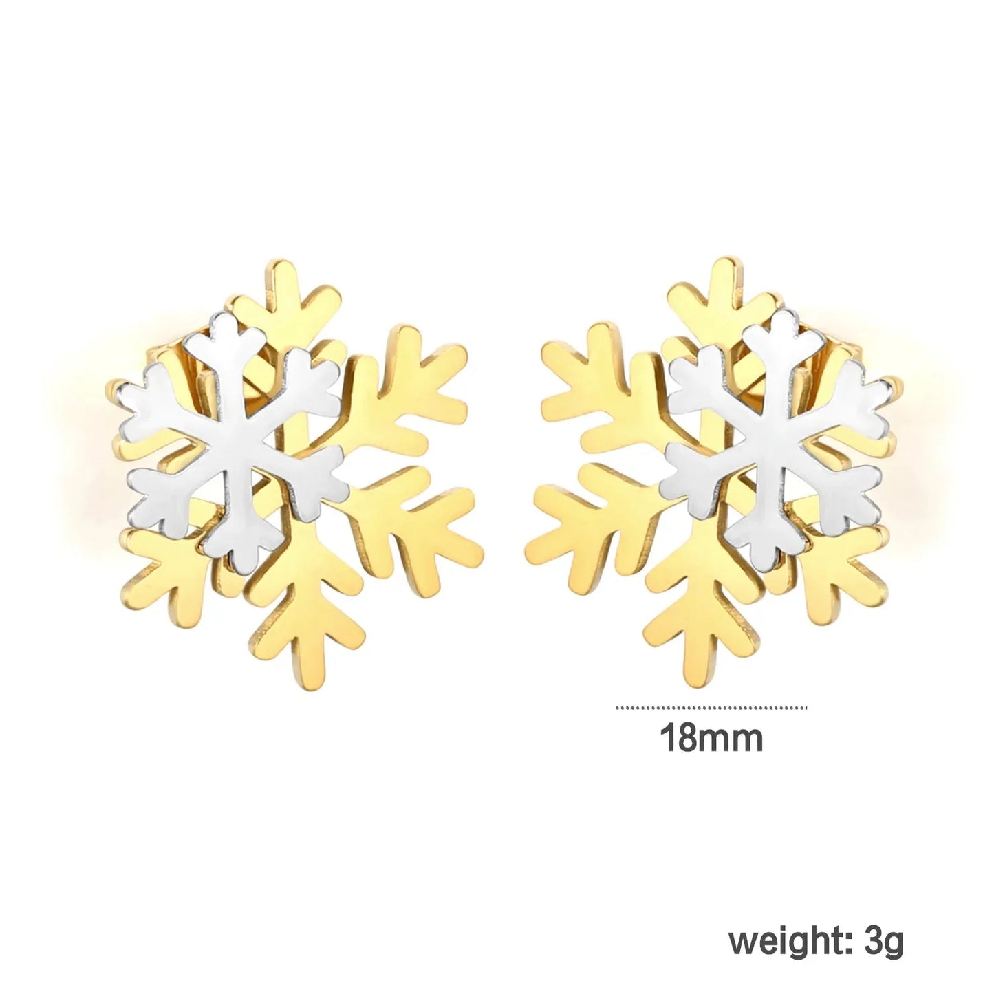 Bulk Stainless Steel Snowflake Earrings | Christmas Jewelry Supplier