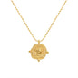 Wholesale Waterproof PVD Gold Relief-Textured Sun Badge Necklace