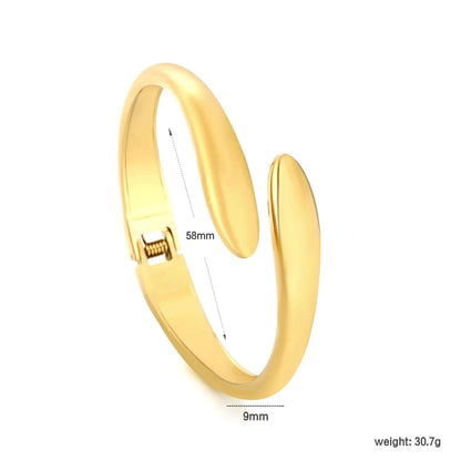 Elegant 304L Stainless Steel Teardrop Bangle | Waterproof Gold