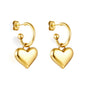 Bulk 18K Gold Heart Ball Stud Earrings Fashion