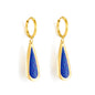 Wholesale 18K Gold Blue Teardrop Hoop Earrings Hypoallergenic