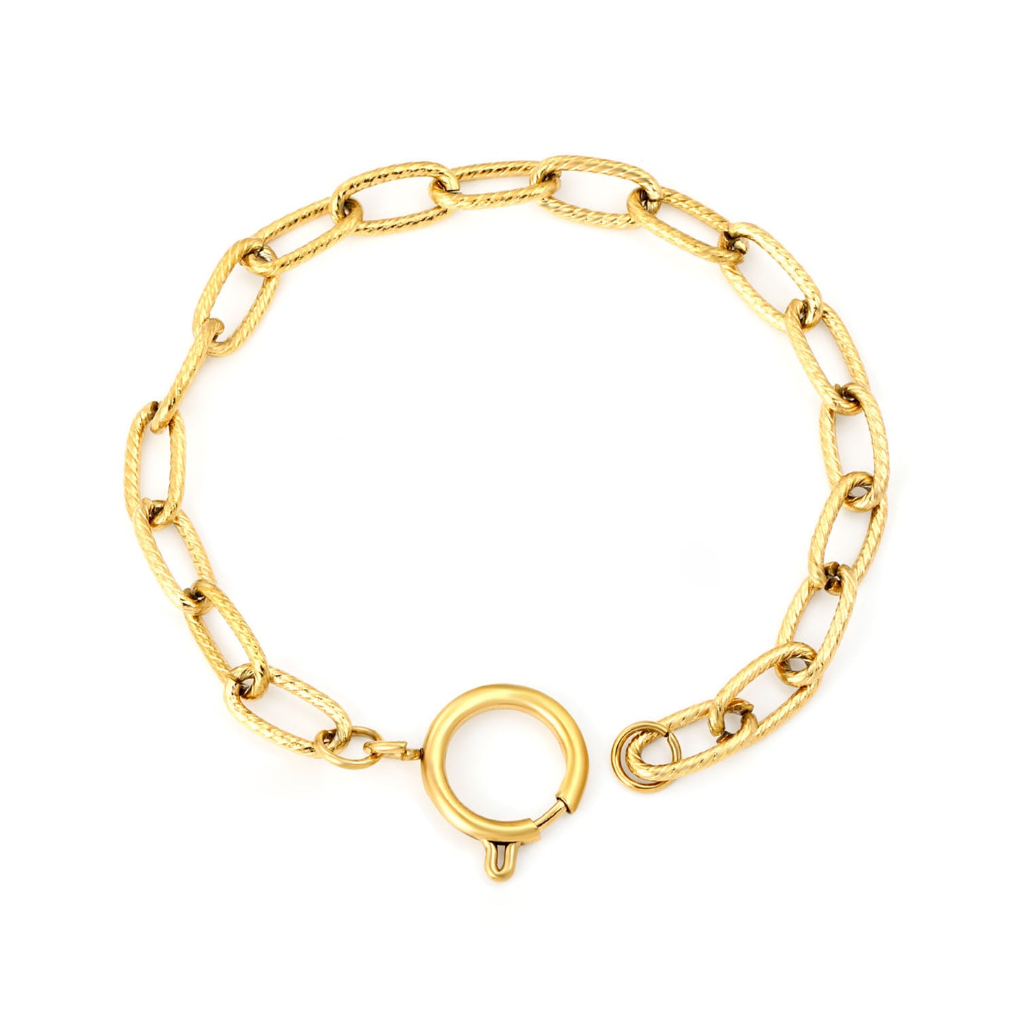 Wholesale Gold Chunky Oval Link Bracelet | Stainless Steel Adjustable Chain