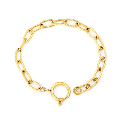 Wholesale Gold Chunky Oval Link Bracelet | Stainless Steel Adjustable Chain