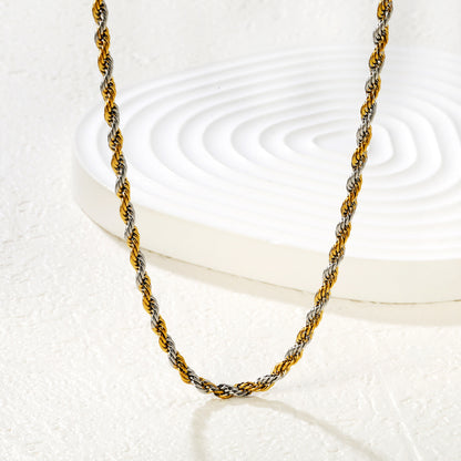 Bulk PVD Gold & Silver Two-Tone Twisted Wire Link Chain