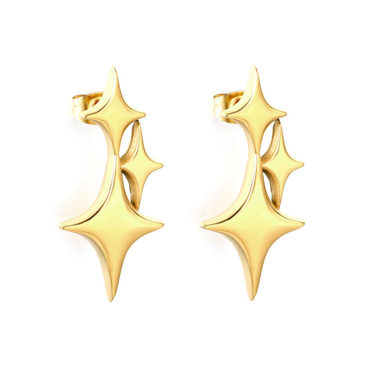 Minimalist North Star Stud Earrings Stainless Steel Waterproof Non-Tarnish