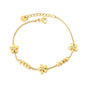 Wholesale 304L Stainless Steel Floral Bracelet Bulk - Gold Plated