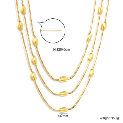 Minimalist 304L Stainless Steel Long Layered Necklace