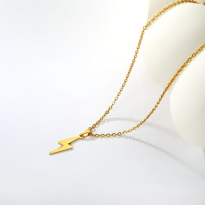 Bulk PVD Gold Polished Lightning Bolt Bead Chain Necklace