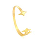 304L Stainless Steel Gold Bangle with Star Charm Design