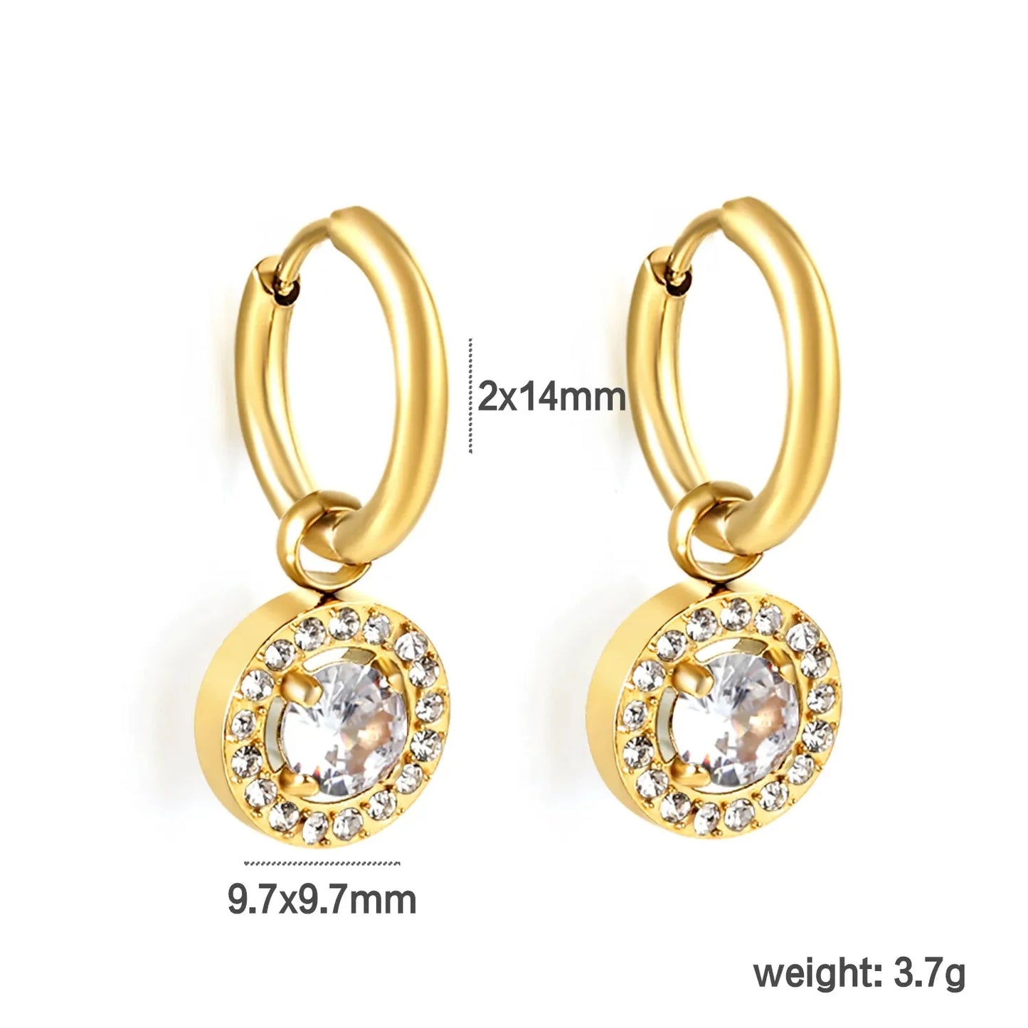 Hypoallergenic 304L Stainless Steel Zircon Earrings | Everyday Luxury