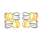Bulk PVD Gold & Silver Two-Tone Sculpted 4-Petal Flower Studs