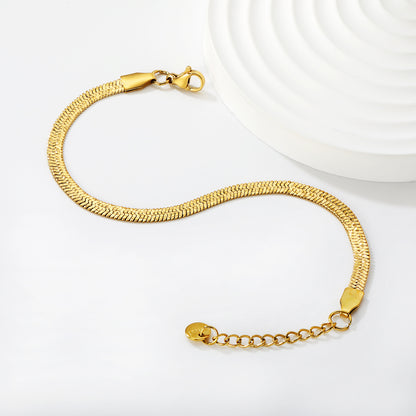 Wholesale High Polish Snake Chain Bracelet | Shiny Gold Adjustable