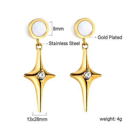 Bulk 18K Gold Star - spike Stud Earrings Modern Design