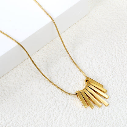 Wholesale Stainless Steel 7 Long and Short Vertical Bars Accessories Necklace