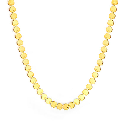 Stainless Steel Gold Interlocking Heart Tail Chain + Heart-Shaped Tag Necklace Jewelry Supplier