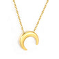 Stainless Steel Gold Moon Accessories + Crescent Moon Tag Necklace Jewelry Supplier