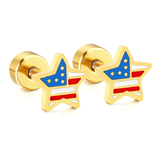 Wholesale 18K Gold Bow Stud Earrings Holiday Style