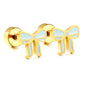 Wholesale 18K Gold Bow Stud Earrings Gentle Style