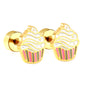 Wholesale 18K gold cake cup with mixed color drip stud earrings