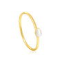 Bulk 18K Gold Plated Natural Oval Cat's Eye Bangle Bracelet