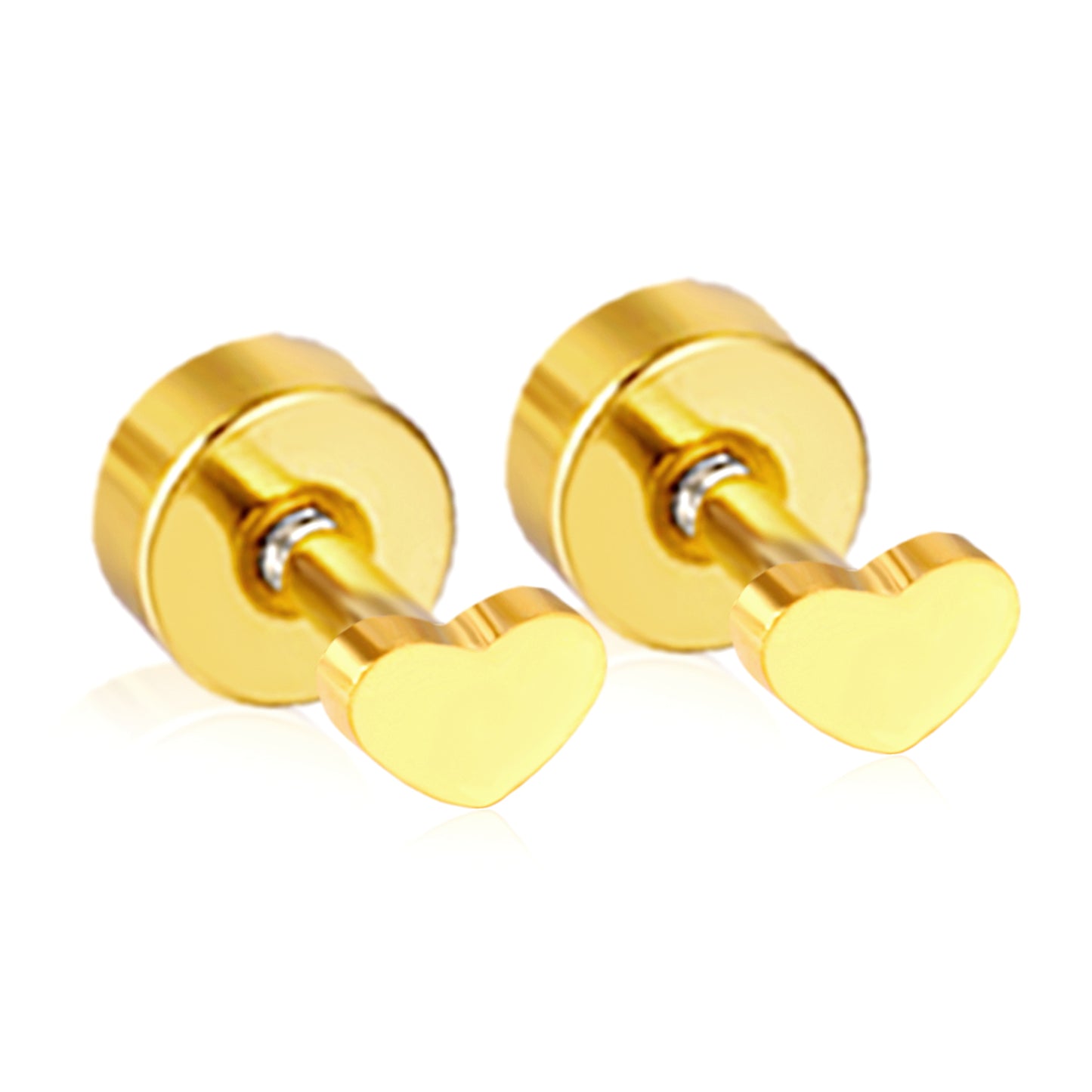 Wholesale 18K Gold Heart Stud Earrings Lovely Design