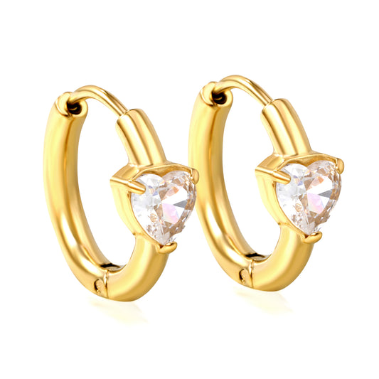 Wholesale 18K Gold Square CZ Hoop Earrings Bulk