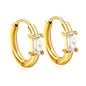 Wholesale 18K Gold Hoop Earrings with Square CZ Elegant Design Hypoallergenic