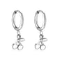 Wholesale Stainless Steel Circle with Cherry Earrings