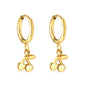 Wholesale Stainless Steel Circle with Cherry Earrings