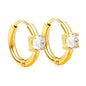 Bulk 18K Gold Hoop Earrings with Rectangular CZ Stylish Simple Design